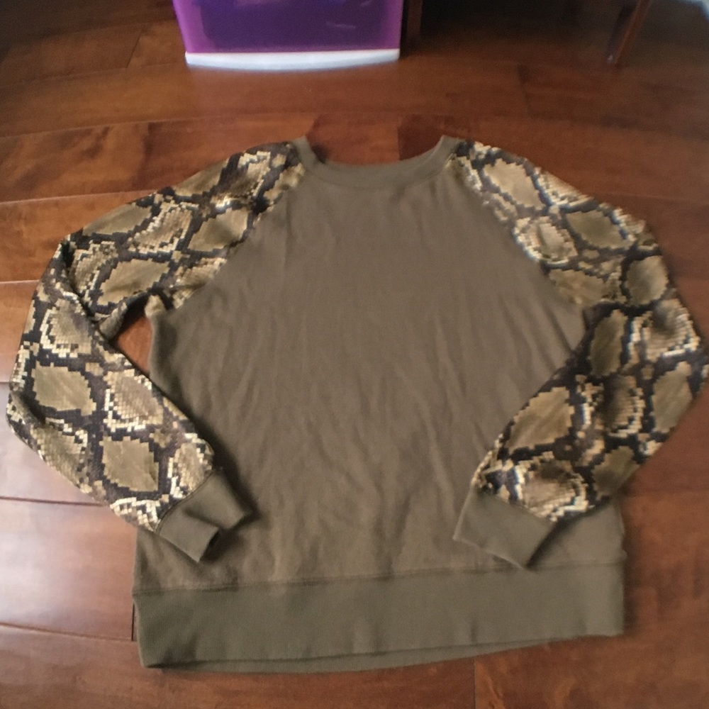 Michael Kors Snakeskin Sleeve Sweatshirt